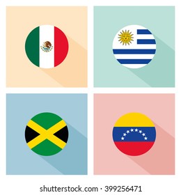 soccer ball with group C teams flags.