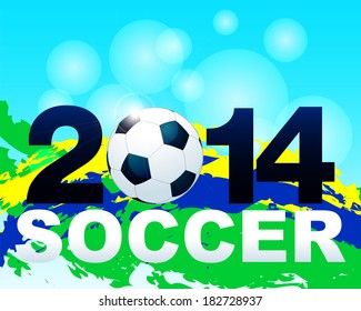 Soccer ball with grunge background / 2014 soccer ball 