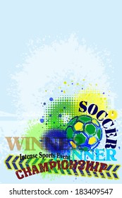 Soccer ball with grunge background  / Grunge background with soccer ball poster, banner, bunting. 