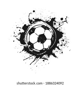 Soccer Ball Grunge Design. Grunge silhouette illustration of a soccer ball. 