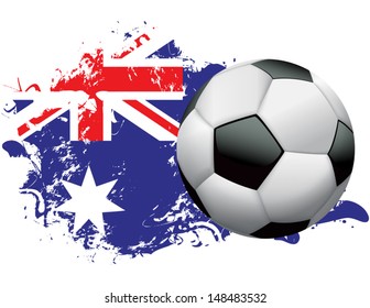 Soccer ball with a grunge flag of Australia. EPS 10. File contains transparencies and gradient mesh.