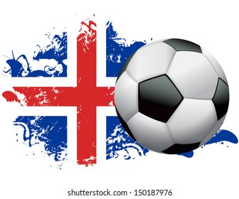 Soccer ball with a grunge flag of Iceland. EPS 10. File contains transparencies and gradient mesh.