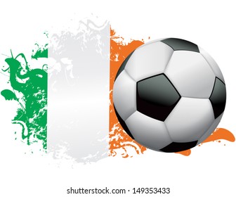 Soccer ball with a grunge flag of the Ivory Coast. EPS 10. File contains transparencies and gradient mesh.