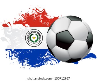 Soccer ball with a grunge flag of Paraguay. EPS 10. File contains transparencies and gradient mesh.