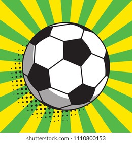 soccer ball with halftone dotted shadow on colorful background