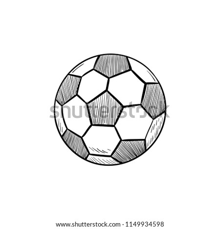 Soccer ball hand drawn outline doodle icon. Soccer competition, football equipment, game ball concept. Vector sketch illustration for print, web, mobile and infographics on white background.