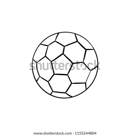 Soccer ball hand drawn outline doodle icon. Soccer kick and goal, football equipment, team ball game concept. Vector sketch illustration for print, web, mobile and infographics on white background.