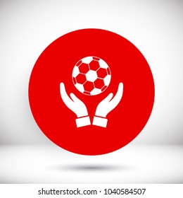 soccer ball in hand icon