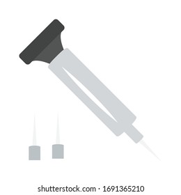 bombeo de la mano de fútbol con un montón de agujas concepto vectorial icono plano diseño, béisbol y equipo de fútbol en fondo blanco,