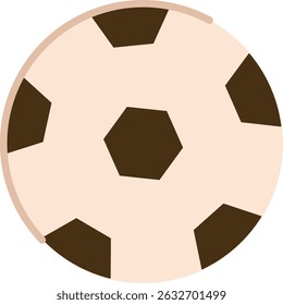 A soccer ball with hexagonal patterns in a clean, minimalist style. The graphic shows a football with geometric shapes and simple lines. Cartoon vector illustration.