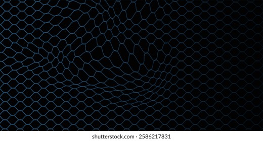 Soccer ball hitting the net, vector banner for football design. Vector template.