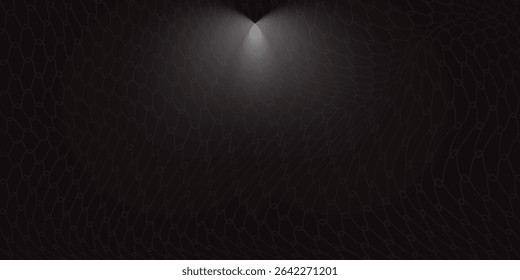 Soccer ball hitting the net, vector banner for football design. Vector template.
