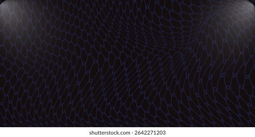 Soccer ball hitting the net, vector banner for football design. Vector template.