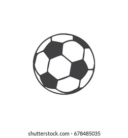 Soccer ball icon in black on a white background. Vector illustration