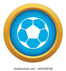 Soccer ball icon blue vector isolated on white background for any design