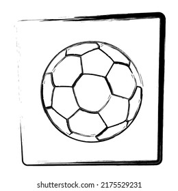 Fußballballsymbol. Brush-Rahmen. Vektorgrafik.
