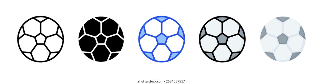 Soccer Ball Icon Collection With Multiple Styles