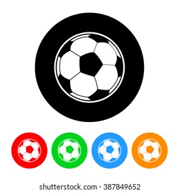 Soccer Ball Icon with Color Variations