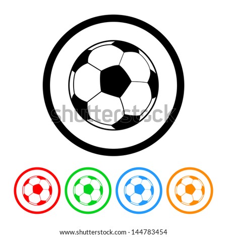 Soccer Ball Icon with Color Variations