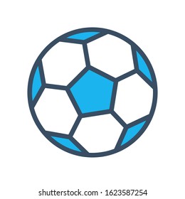 Soccer ball icon design template, vector icon designed in flat style isolated on white background, solid icon vector design, can be used for web and various needs of your project