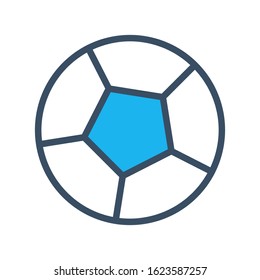 Soccer ball icon design template, vector icon designed in flat style isolated on white background, solid icon vector design, can be used for web and various needs of your project