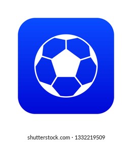 Soccer ball icon digital blue for any design isolated on white vector illustration