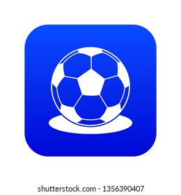 Soccer ball icon digital blue for any design isolated on white vector illustration