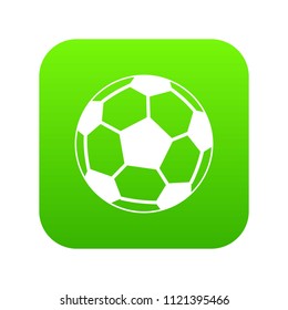 Soccer ball icon digital green for any design isolated on white vector illustration