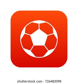 Soccer ball icon digital red for any design isolated on white vector illustration