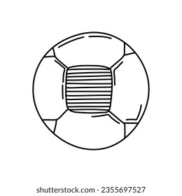 Soccer ball icon in doodle style. Hand drawn doodle soccer ball. Element for sports. Isolated on white background