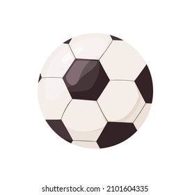 Soccer ball icon. European football equipment. Hexagon soccerball. Sports circle object for field game. Realistic flat vector illustration isolated on white background