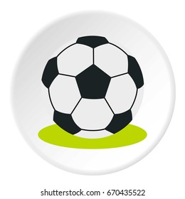 Soccer ball icon in flat circle isolated vector illustration for web