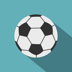 Soccer Ball Icon. Flat Illustration Of Soccer Ball Vector Icon For Web Isolated On Baby Blue Background