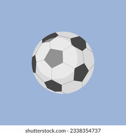 Soccer ball icon. Flat illustration. Soccer ball vector icon isolated on a blue background.