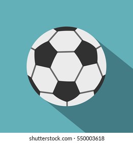 Soccer ball icon. Flat illustration of soccer ball vector icon for web isolated on baby blue background
