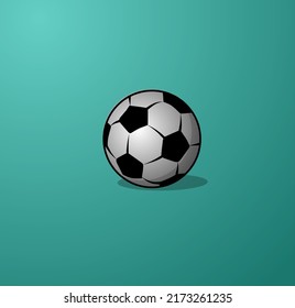 Icono de bola de fútbol en estilo plano. Ilustración vectorial, aislada en fondo de gradiente verde
