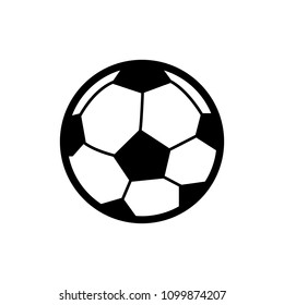 Soccer ball icon. Flat vector illustration in black on white background. EPS 10