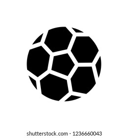 Soccer ball icon. Flat vector illustration in black on white background. EPS 10