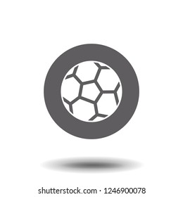 Soccer ball icon. Flat vector illustration in white on gray background. EPS 10