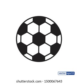 Soccer ball icon. Flat vector illustration in black on white background.