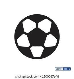 Soccer ball icon. Flat vector illustration in black on white background.