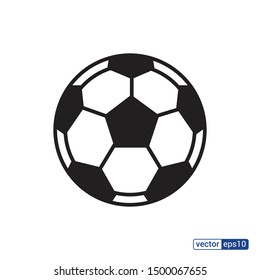 Soccer ball icon. Flat vector illustration in black on white background.