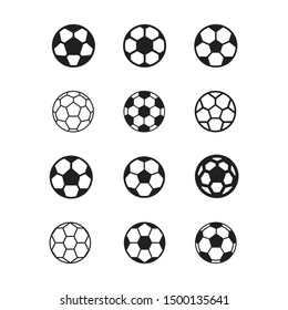 Soccer ball icon. Flat vector illustration in black on white background.