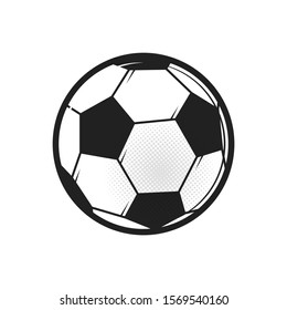 Soccer ball icon. Flat vector illustration in black on white background.