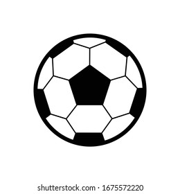 Soccer ball icon. Flat vector illustration in black on white background.