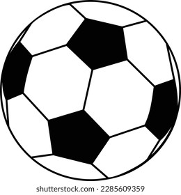 Soccer ball icon. Flat vector illustration in black on white background.