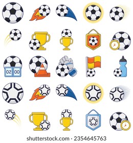 Soccer ball icon. Flat vector illustration in black on a white background. EPS 10