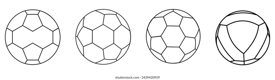 Soccer ball icon. Flat vector illustration in black on white background.