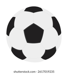 Soccer ball icon. Flat vector illustration in black on white background