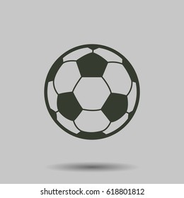 Soccer ball icon. Flat vector illustration in black on white background.